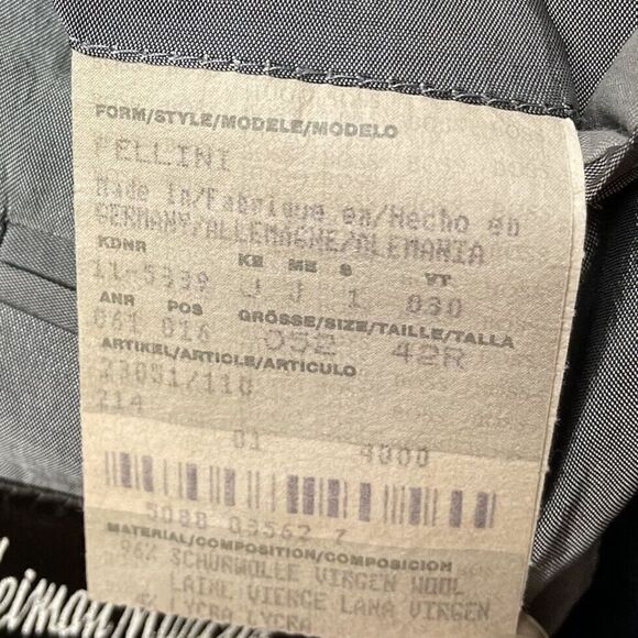 HUGO BOSS Mens Suit Jacket 3-Button Blazer 42R Virgin Wool-Spandex Black Fellini - Picture 10 of 10